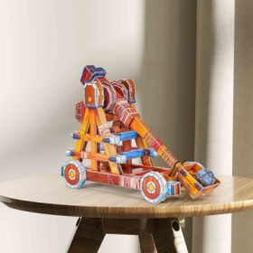 Joc Educativ STEM National Geographic puzzle 3D Catapulta 84 piese si brosura in romana